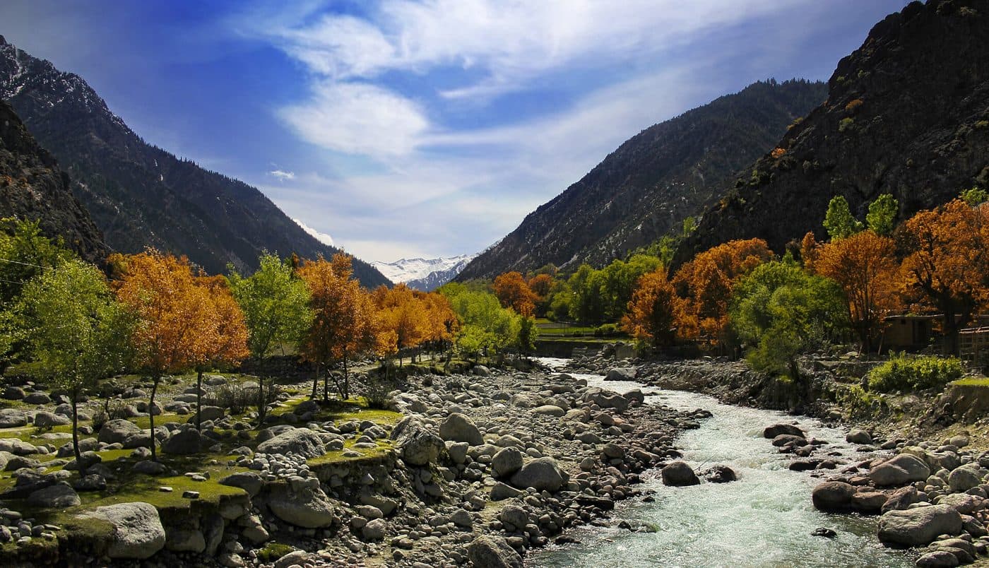 The river through Bumburet, a Kalash valley.