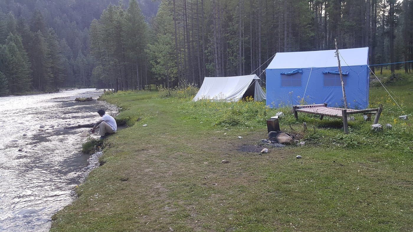 Forest and water in Kumrat Valley.