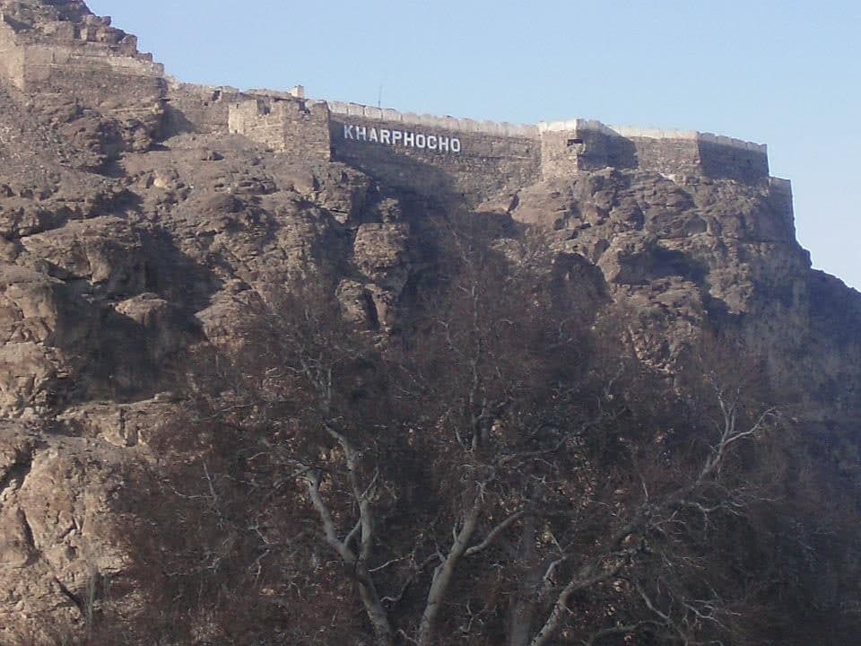 Kharpocho Fort on the rock above Skardu.