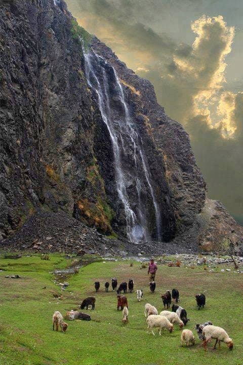 Manthoka Waterfall in Kharmang, near Skardu.